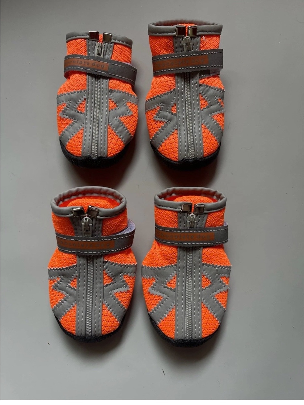 Dog Orange and Gray Non-Slip Booties - Unbranded